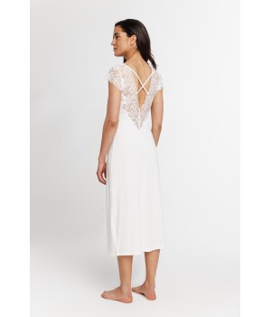 Camisón largo micromodal elastano blanco espalda